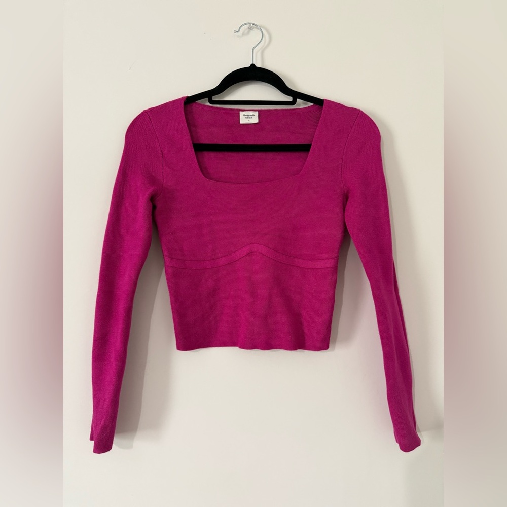 Abercrombie & Fitch Long-Sleeve Sweater Top pink size S